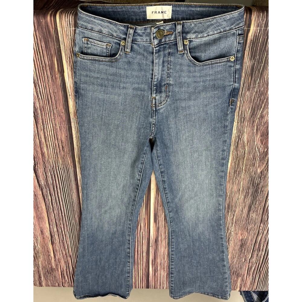 💋Frame Denim Le Slim Palazzo High Rise Bootcut Jeans Womens Size 25 Stretch - Picture 7 of 10